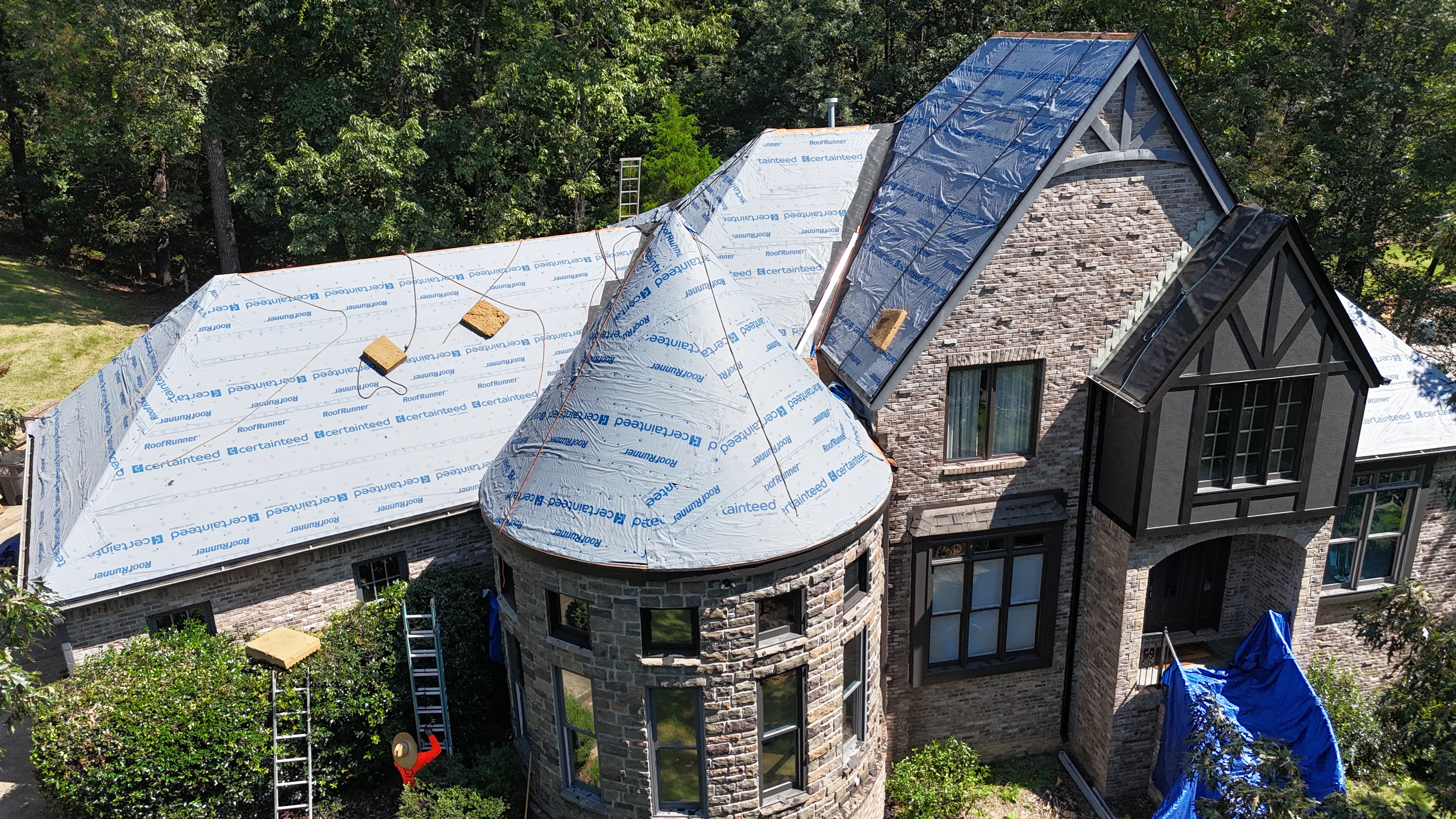 Roof installation in progress